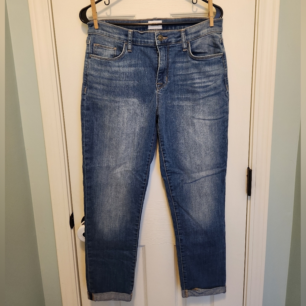 Hudson Natalie Midrise Slim Boyfriend Cuffed Hem Ankle Jeans, size 28 90s Preppy